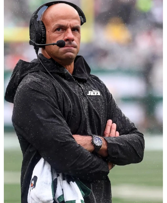 Head Coach Robert Saleh 2026 Jets Black Hooded Jacket