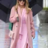 Heart FM Amanda Holden Wool Long Pink Coat For Women