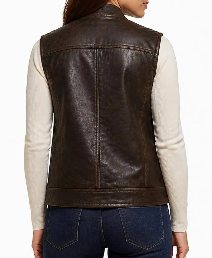 Heart of the Beast 2026 Brad Pitt Brown Leather Vest Women