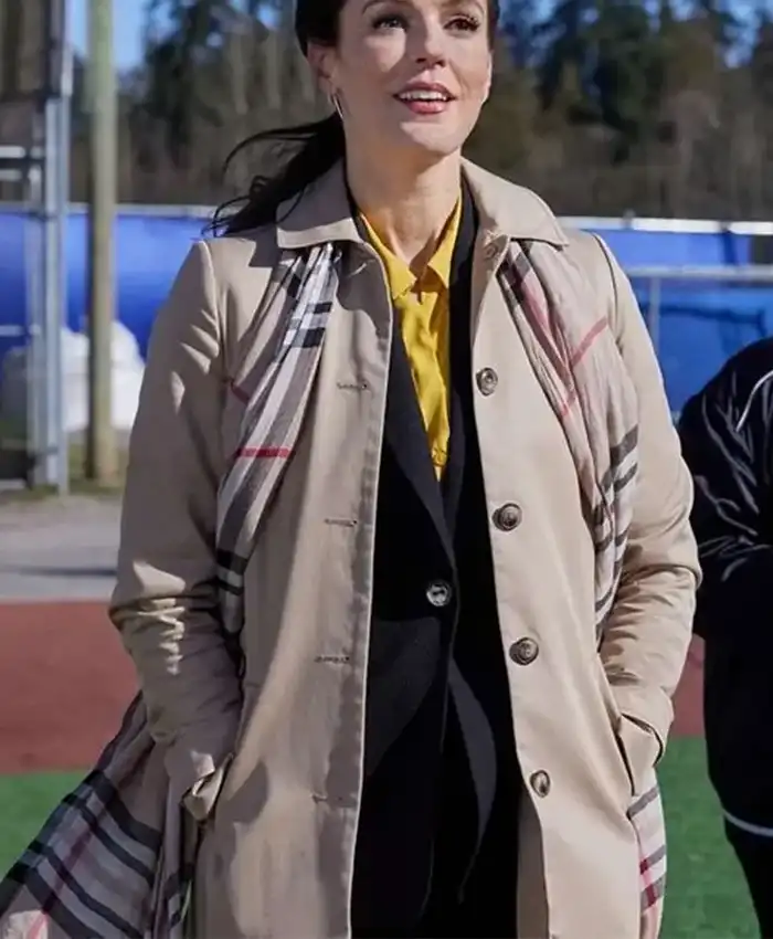 Hearts In The Game 2023 Erin Cahill Beige Coat