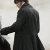 Heathcliff Movie Wuthering Heights 2026 Jacob Elordi Black Wool Coat