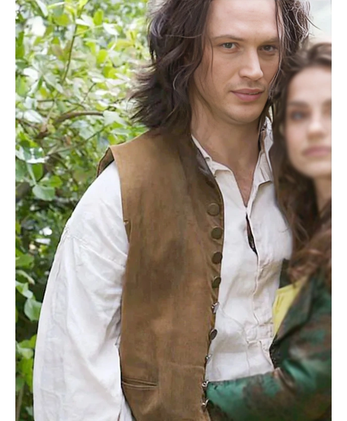 Heathcliff Wuthering Heights Movie 2026 Tom Hardy Brown Suede Vest