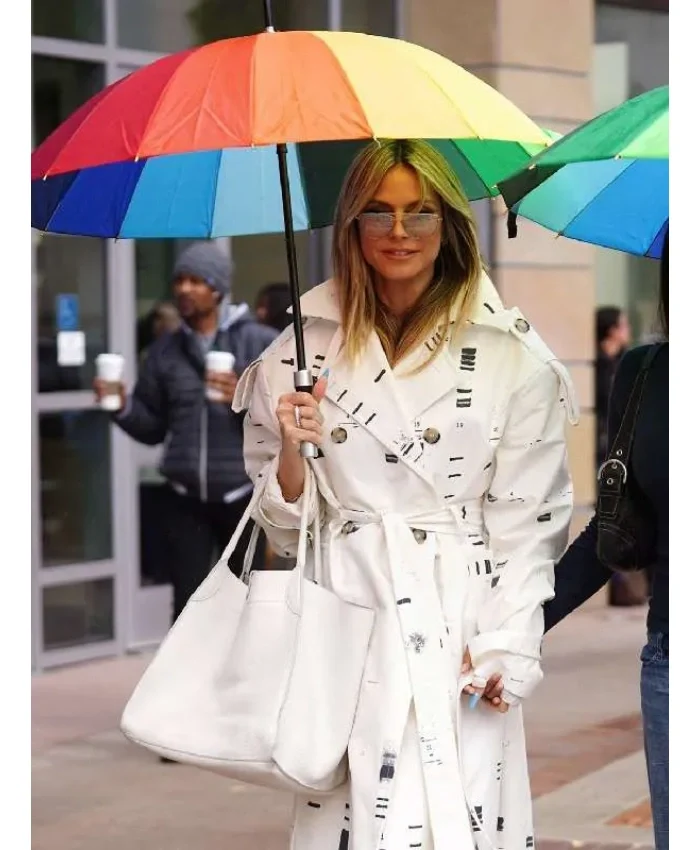 Heidi Klum Americas Got Talent Long White Coat 1