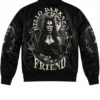 Hello Darkness Halloween Witch Satin Bomber Jacket