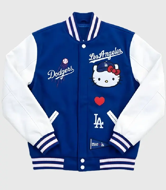 Hello Kitty Dodgers Varsity Jacket