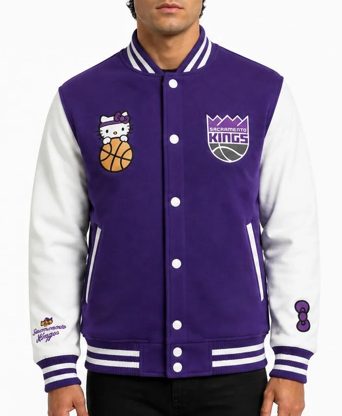 Hello Kitty Sacramento Kings Varsity Jacket Mens