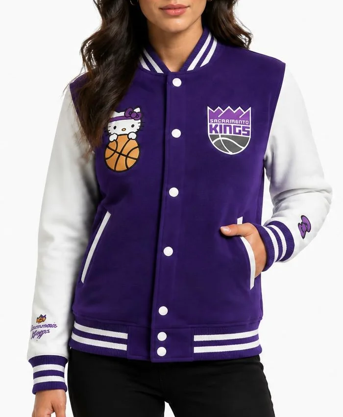 Hello Kitty Sacramento Kings Varsity Jacket Womens