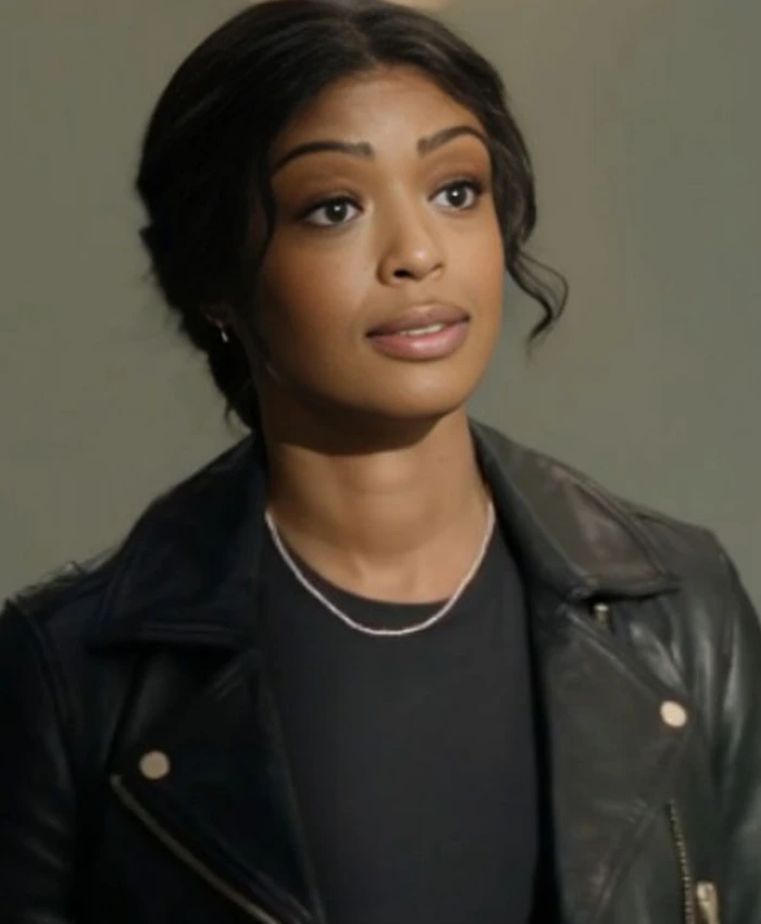 High Potential S01 Daphne Black Biker Leather Jacket