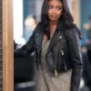 High Potential S02 Daphne Forrester Crop Leather Jacket