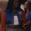 Hilary Banks TV Series Bel Air Season 03 Coco Jones Crop Varsity Jacket