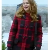 Holland Roden Film Holiday Touchdown A Bills Love Story 2025 Red And Black Plaid Coat