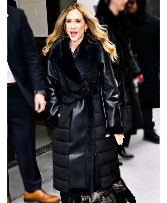 Holly Hunter NYC 2026 Fur Trim Coat