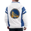 Home Team Golden State Warriors White Half Zip Jacket Back