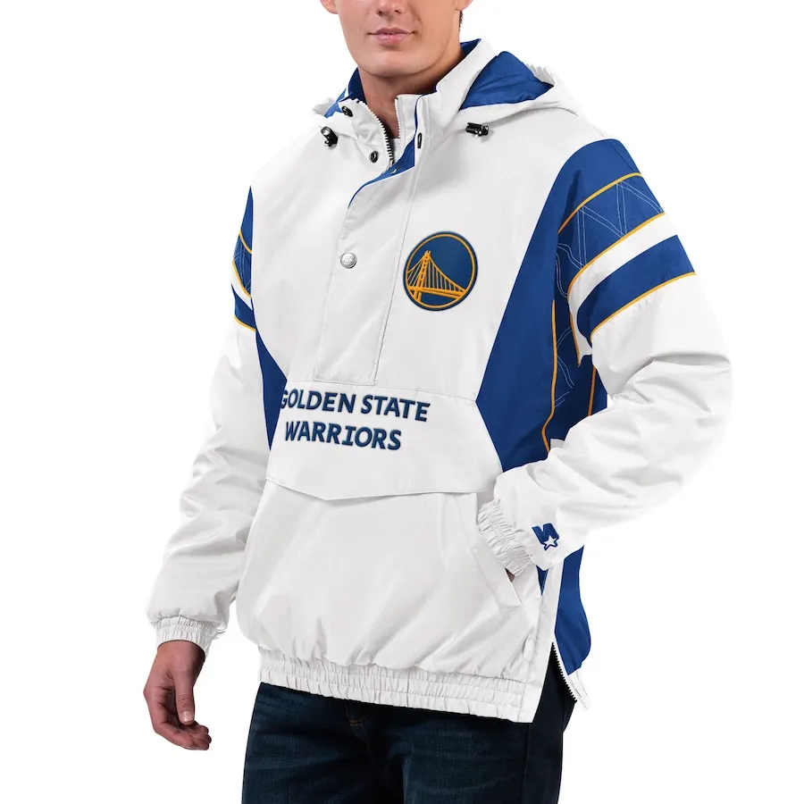 Home Team Golden State Warriors White Half Zip Jacket