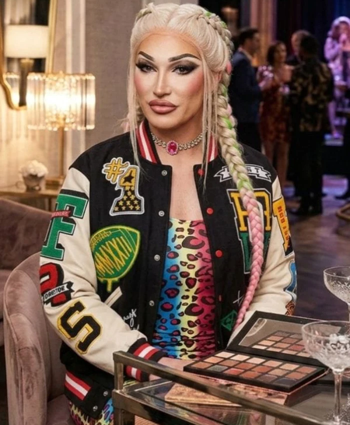 House of Villains S03 Plane Jane Patch Varsity Jacket - Image 2