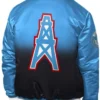 Houston Oilers Pass Rush Light Blue Varsity Jacket