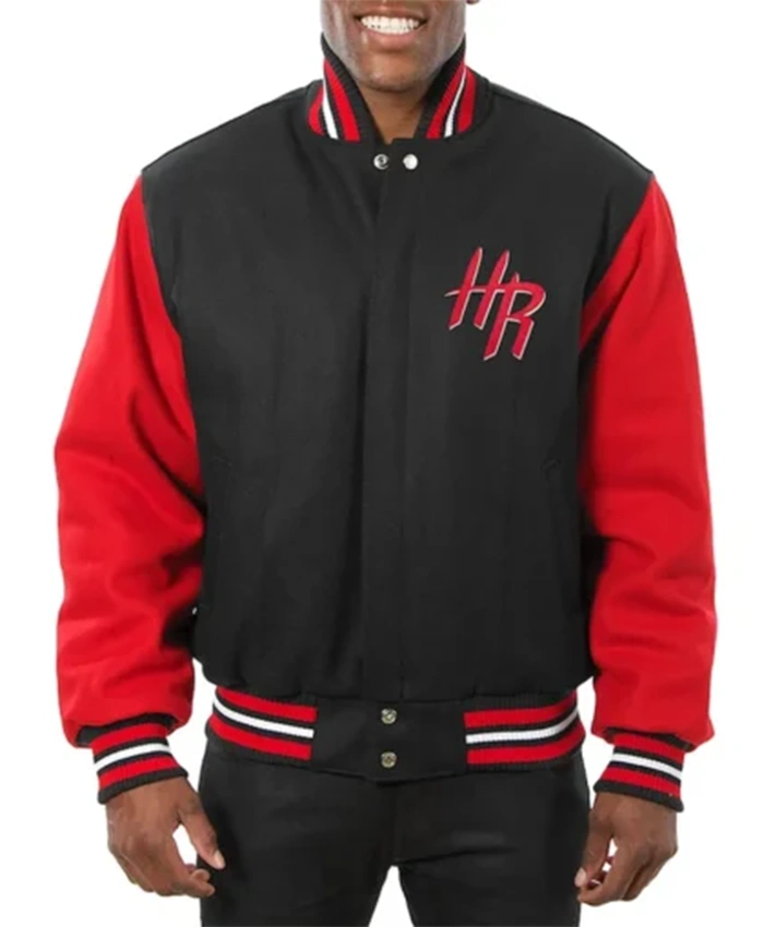 Houston Rockets Black And Red Varsity Jacket