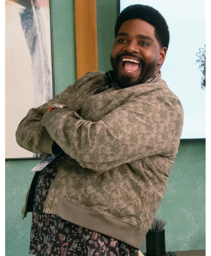 Howard TV Series Loot S03 Ron Funches Zip Up Lightweight Bomber Jacket