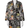 Hunter Schafer Comic Book Artwork Grey Prada Coat For Women