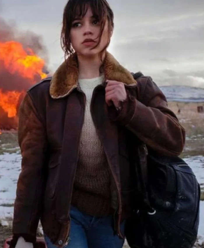 Hurry Up Tomorrow 2025 Jenna Ortega Brown Jacket