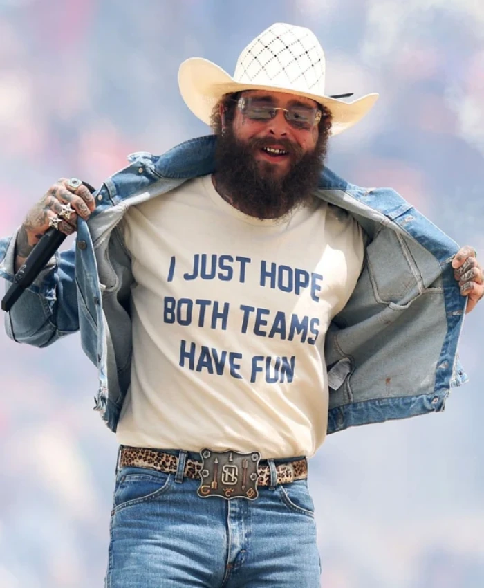 I Just Hope Both Teams Have Fun Post Malone Beige Cotton T shirt