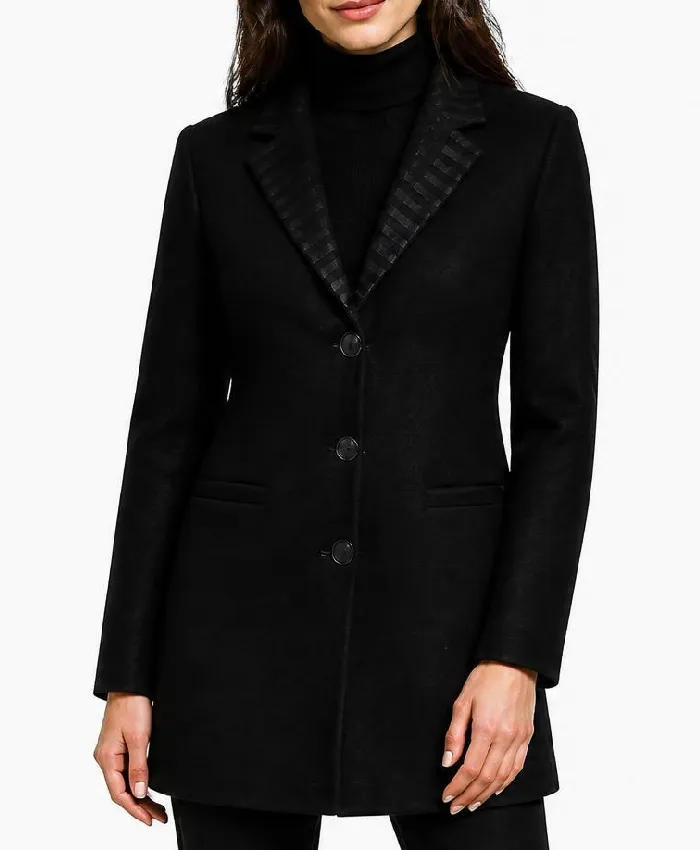 I Play Rocky 2026 AnnaSophia Robb Black Wool Coat Womens