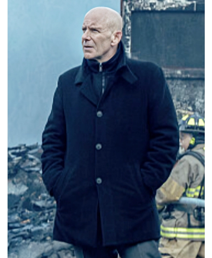 Ian Mayor Of Kingstown Season 04 Hugh Dillon Black Wool Coat