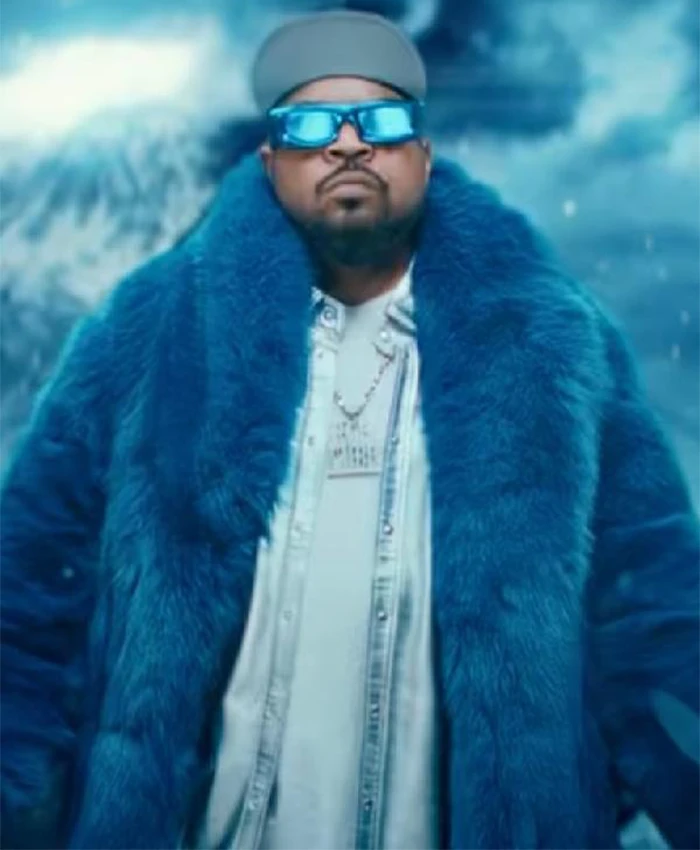 Ice Cube 2024 Blue Fur Coat