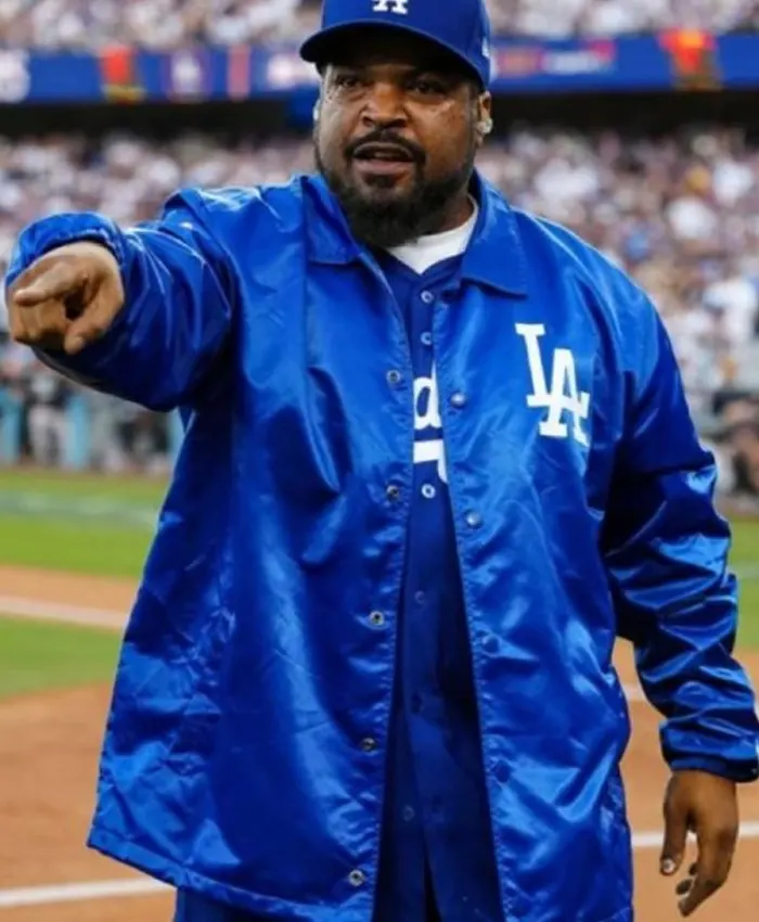 Ice Cube LA Dodgers Blue Satin Jacket