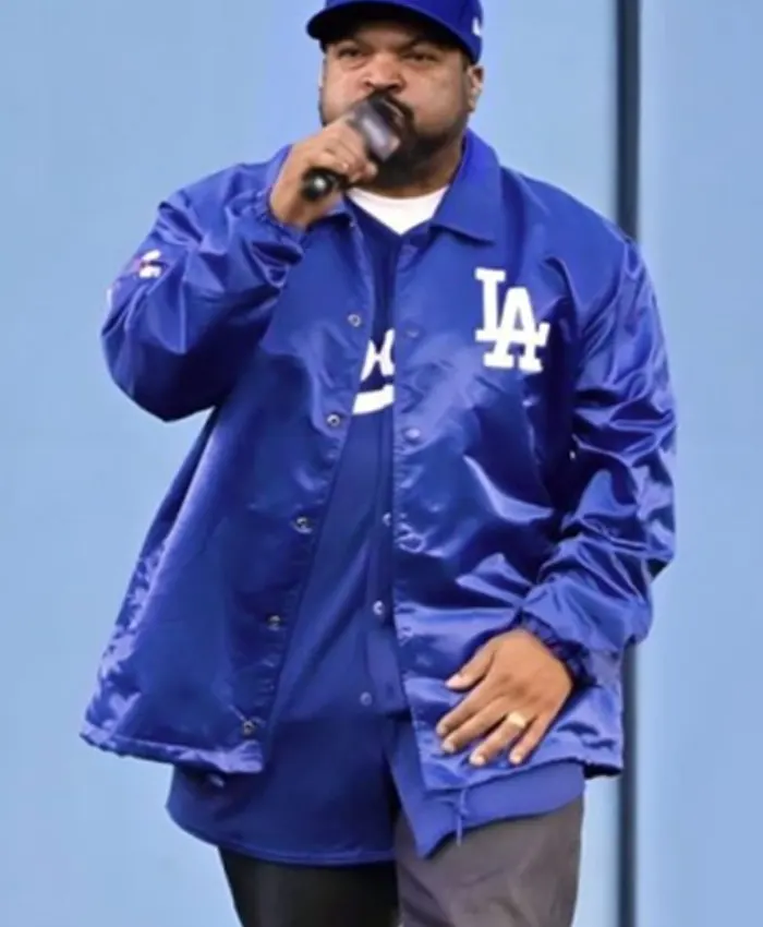 Ice Cube LA Dodgers Satin Blue Jacket