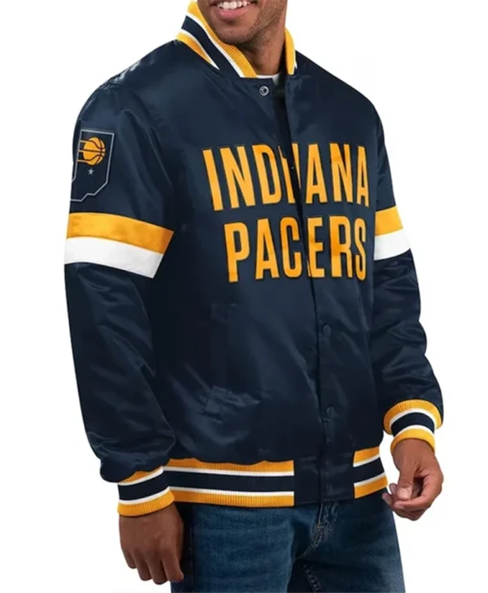 Indiana Pacers Home Game Navy Varsity Jacket