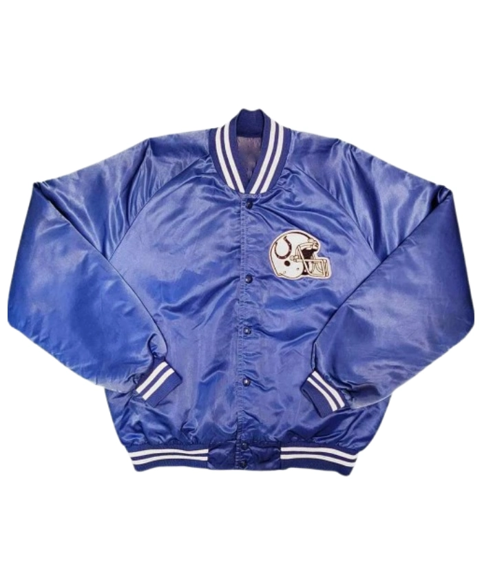 Indianapolis Colts 80s Blue Full Snap Satin Jacket