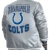 Indianapolis Colts Adaptive Team Graphic Varsity Silver Satin Jacket