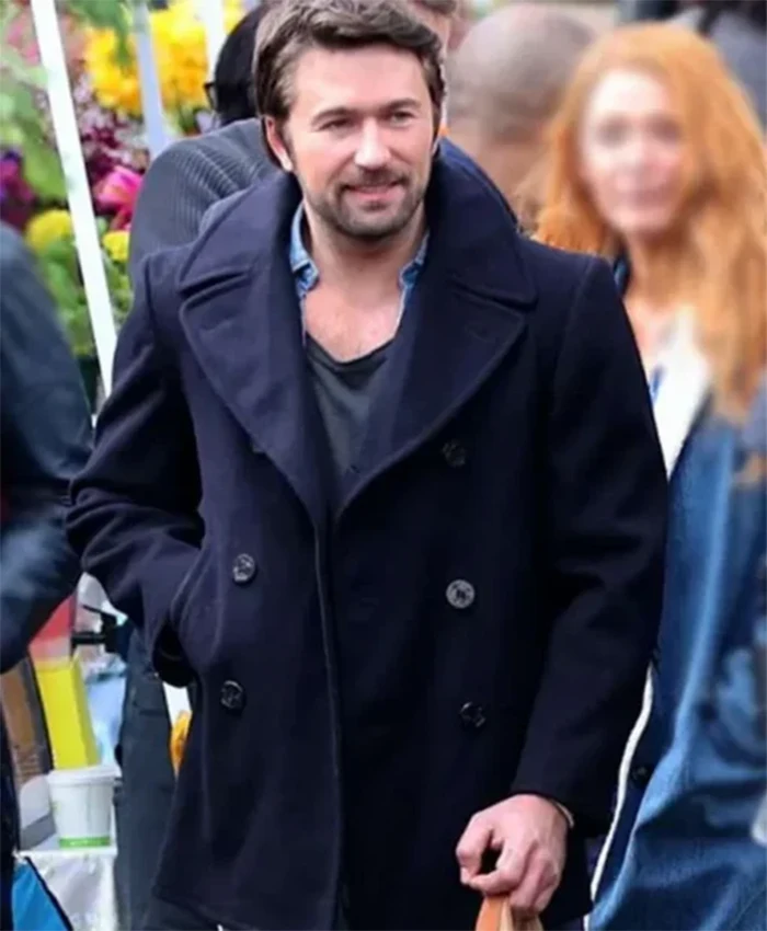 It Ends With Us Brandon Sklenar Blue Wool Coat
