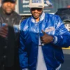ItsBizkit Blue Satin Varsity Jacket