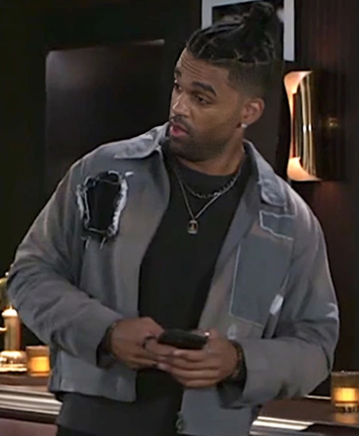 Izaiah Hawthorne Beyond The Gates 2026 David Lami Friebe Grey Patched Trucker Jacket