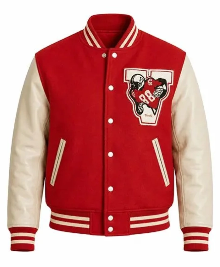 Jaafar Jackson Movie Michael 2025 Red And White Varsity Jacket For Men And Women