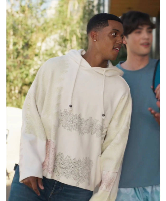 Jabari Banks TV Series Bel Air S04 Will Smith White Printed Hoodie