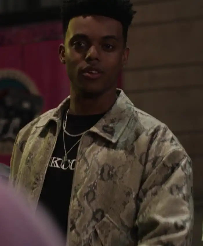 Jabari Banks TV Series Bel Air Season 03 Will Smith Snakeskin Jacket