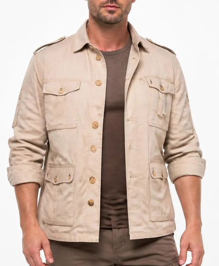 Jack Black Jumanji Open World Cotton Beige Jacket Mens