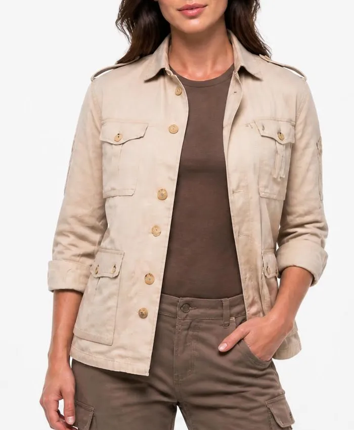 Jack Black Jumanji Open World Cotton Beige Jacket Womens