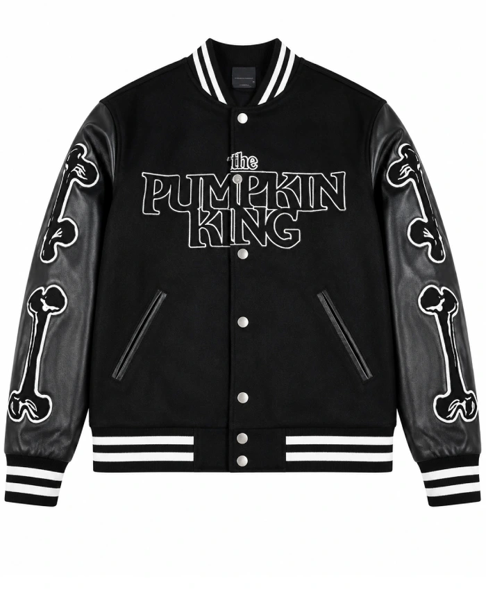 The Pumpkin King Black Varsity Jacket - LJB