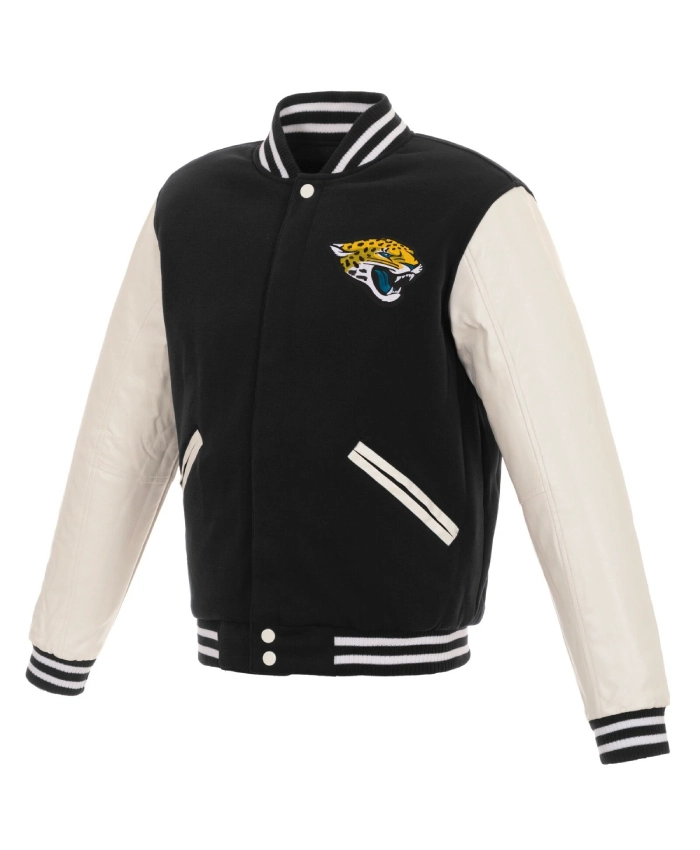 Jacksonville Jaguars Black White Two Tone Varsity Jacket