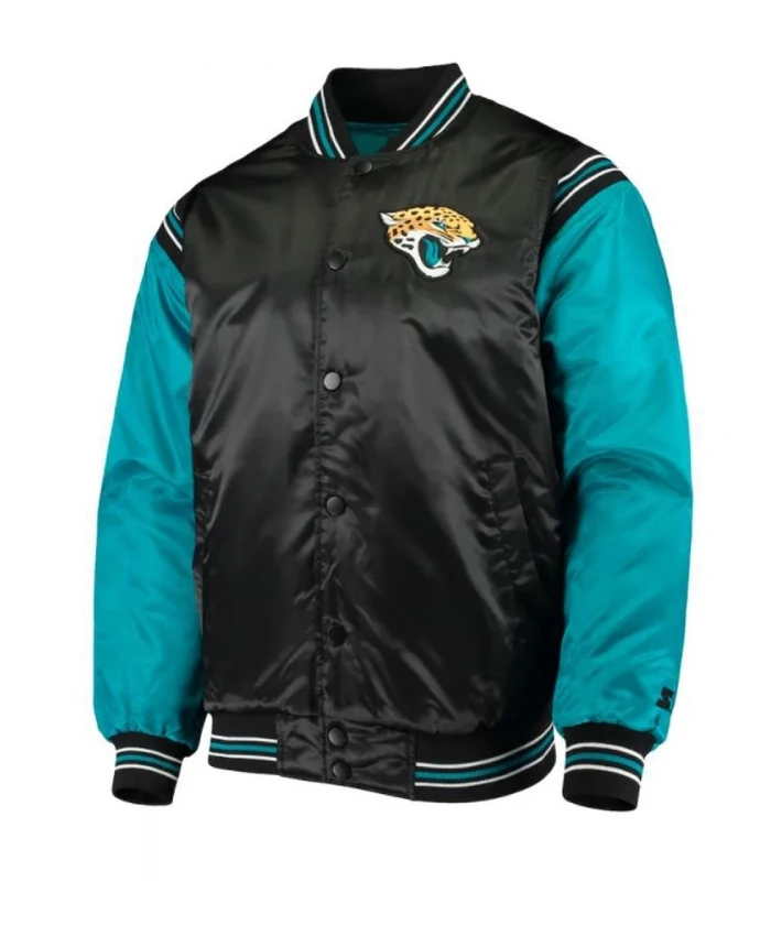 Jacksonville Jaguars Starter Black And Blue Satin Jacket