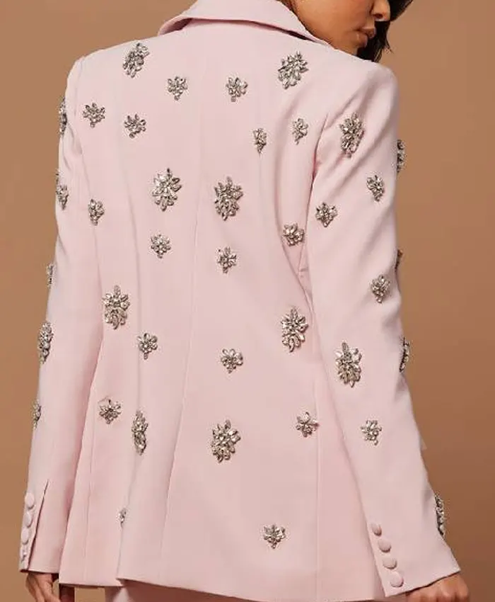 The Voice S27 Jacquelyn George Embellished Pink Blazer - Image 3