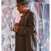 Jake Wiles The Bride 2026 Peter Sarsgaard Brown Cotton Trench Coat