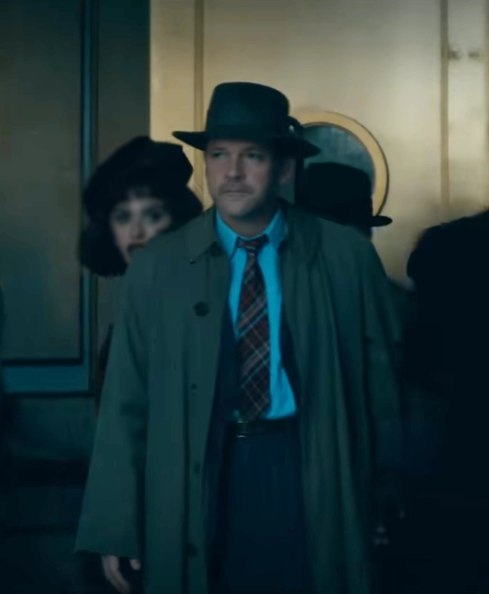 Jake Wiles The Bride 2026 Peter Sarsgaard Trench Coat