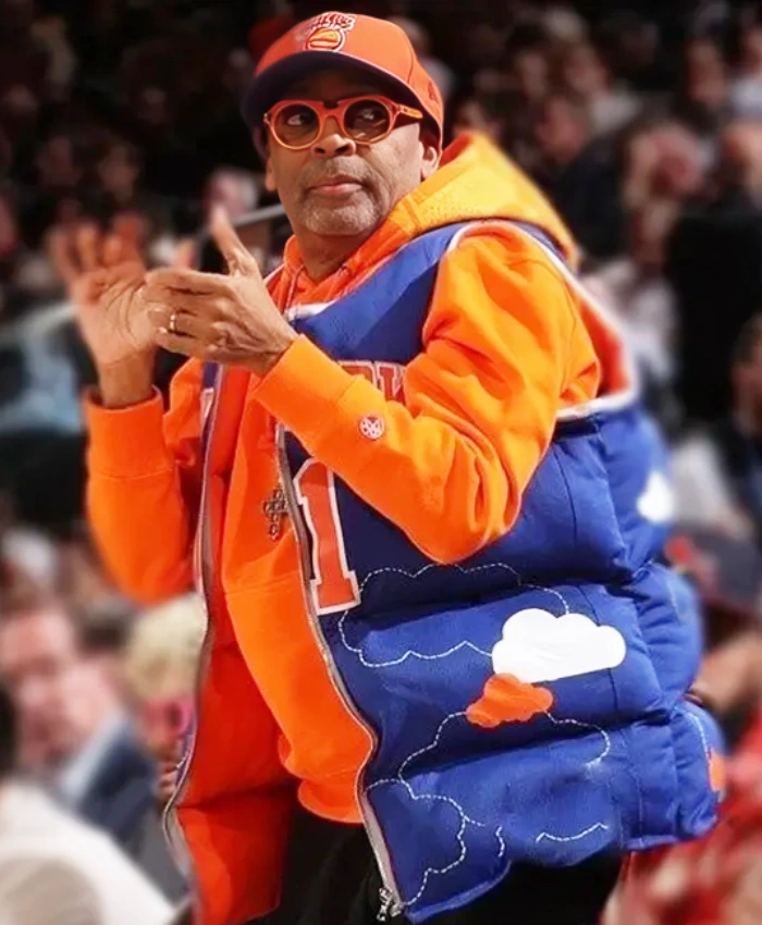 Jalen Brunson New York Knicks Spike Lee Blue Puffer Vest