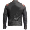James Cafe Racer Black Striped Leather Jacket