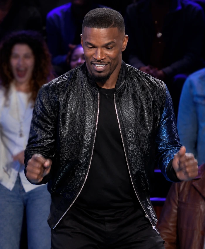 Host Jamie Foxx Show Beat Shazam 08 August Black Jacket For Men And Women